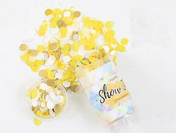 Хлопавка багаторазова Push Pop з жовтим конфеті (17 см)