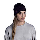 Шапка осінь вовна BUFF Lightweight MERINO WOOL HAT solid deep purple, фото 3