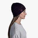 Шапка осінь вовна BUFF Lightweight MERINO WOOL HAT solid deep purple, фото 3