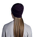 Шапка осінь вовна BUFF Lightweight MERINO WOOL HAT solid deep purple, фото 5