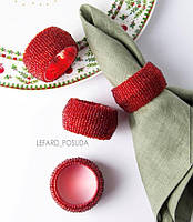 Кільця для серветок Новорічні бісерні, набір 4 шт 877-057