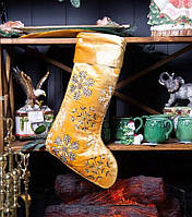 Носок новорічний, на декоративний камін з вишивкою 25 х 40 см 877-052