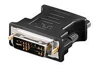Перехідник відео DVI-VGA HD15 M/F Lucom (62.09.8164) адаптер прямий 24+5