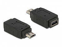 Перехідник обладнання USB2.0 mini 5p-microB F/M Lucom (62.09.8240) адаптер прямий Nickel