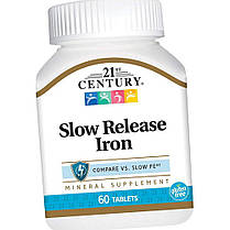 Залізо 21st Century Slow Release Iron 60 таб, фото 3
