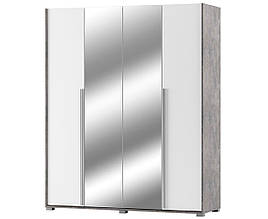 Шафа 4ДЗ в спальню Алекса з ДСП ательє світлий/білий Світ Меблів