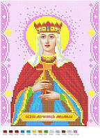 Схема для вышивки бисером Икона Святая мученица Людмила, княгиня Чешская частичная выкладка 30х23 см
