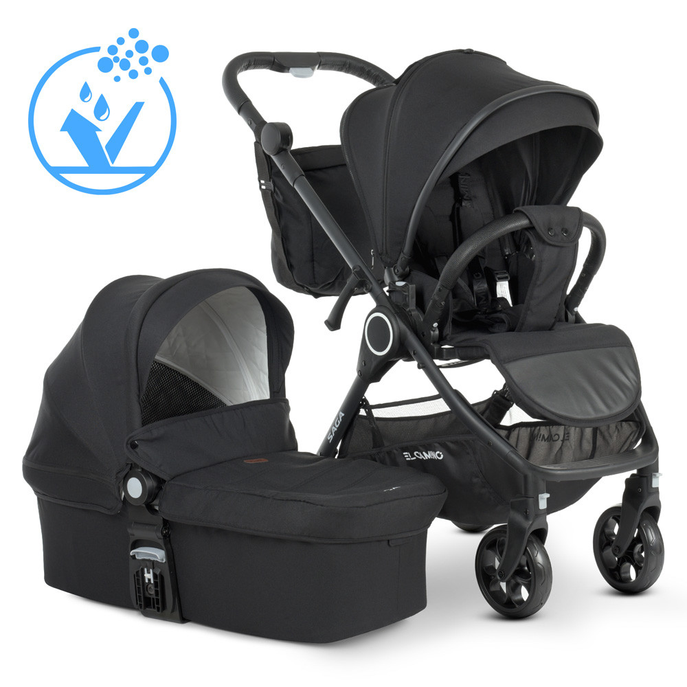 Дитяча універсальна коляска 2в1 El Camino SAGA ME 1085 Denim Black | прогулянкова Коляска з люлькою