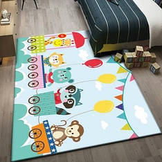 Килим в дитячу кімнату 140Х200 безворсовий килим прямокутний Locomative mint