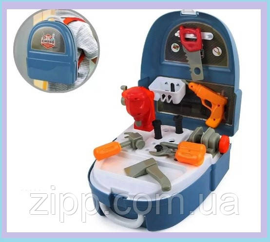 Ігровий набір - портфель будівельника WORKER TOOLS 7F704 набір дитячих інструментів, фото 1
