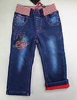 Детские зимние джинсы «Yuke Стразы» для девочек 86-110 р