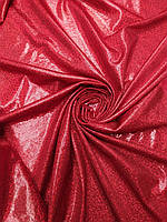 Ткань Галограмма, трикотаж Красный D10
