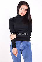 S/M (42-44). Чорний однотонний гольф жіночий / класична базова кофта, светр, водолазка, фото 2