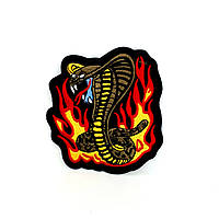 Нашивка термо с вышивкой "кобра в огне"