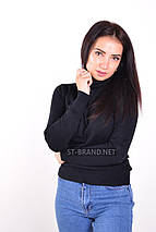 S/M (42-44). Чорний однотонний гольф жіночий / класична базова кофта, светр, водолазка, фото 3