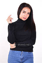 S/M (42-44). Чорний однотонний гольф жіночий / класична базова кофта, светр, водолазка, фото 4