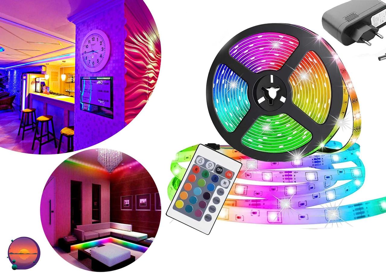 Гірлянда світлодіодна стрічка з пультом 5м