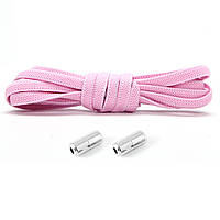 Эластичные шнурки с фиксаторами без завязок 90см светло-розовый