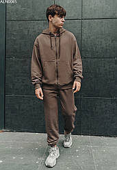 Спортивний костюм Staff zip khaki basic oversize хакі ALN0065