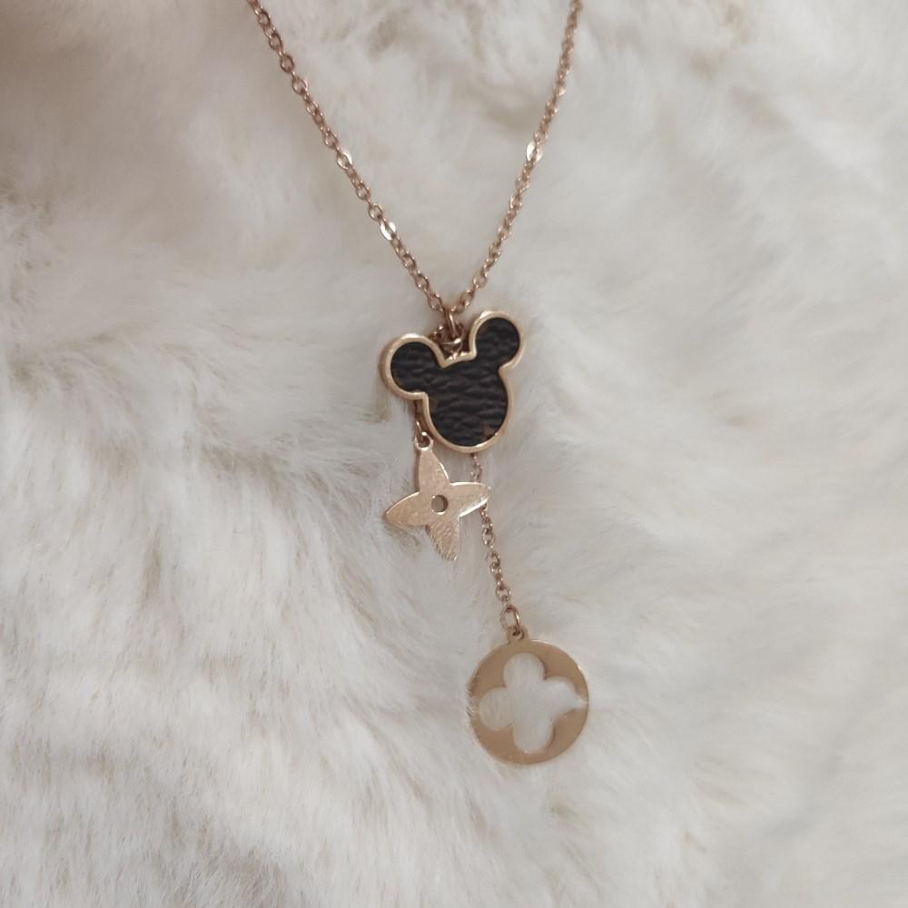 Підвіска, кулон з нержавіючої медичної сталі "Black mickey"
