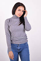 Темно-сірий гольф жіночий / Класичні однотонні базові водолазки, фото 3
