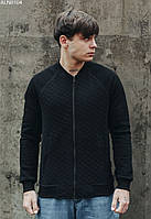 Трикотажный бомбер кофта мужская Staff black fleece чёрный ALN0104