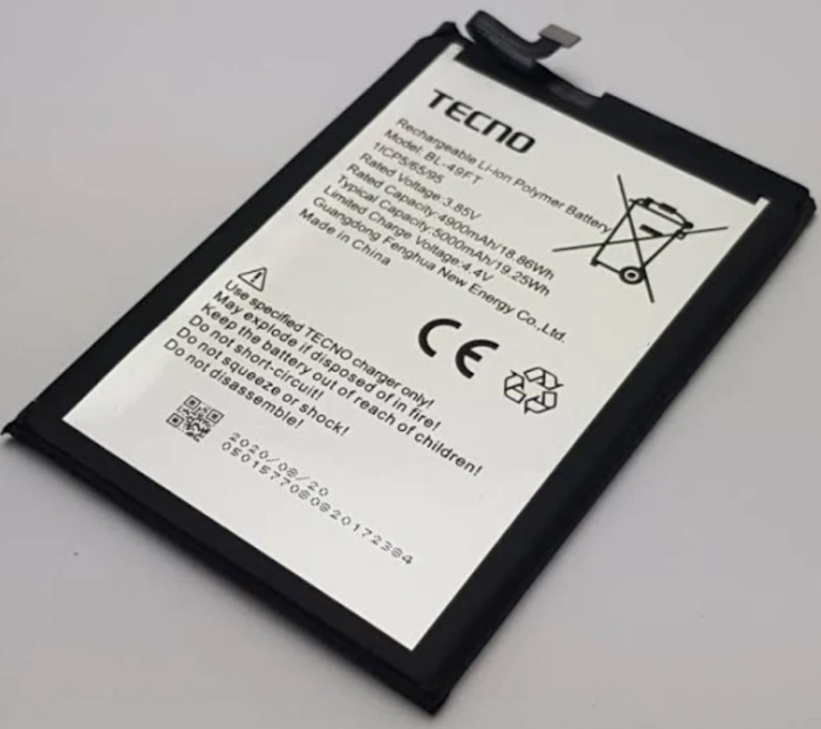 Акумуляторна батарея (АКБ) для Tecno BL-49FT Spark 6 Go, POP 4, Spark 5 Pro, Camon 15, оригінал Китай 4900