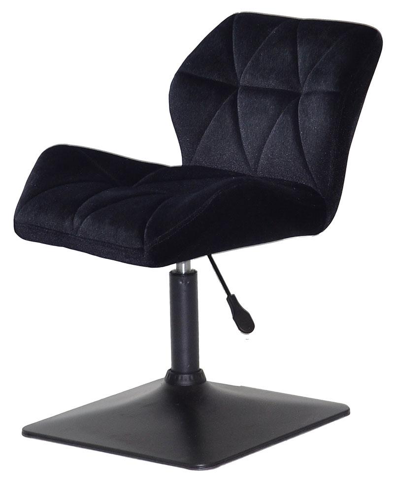 Стілець Paris 4 BK-BASE чорний 1011 велюр, на чорній квадратній опорі з регулюванням висоти, фото 1