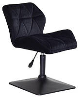 Стілець Paris 4 BK-BASE чорний 1011 велюр, на чорній квадратній опорі з регулюванням висоти, фото 6