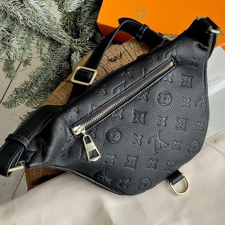 Жіноча поясна сумка Louis Vuitton Black | Бананка Луї Вітон Чорна