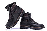 Чоловічі чорні зимові шкіряні черевики на хутрі, фото 7