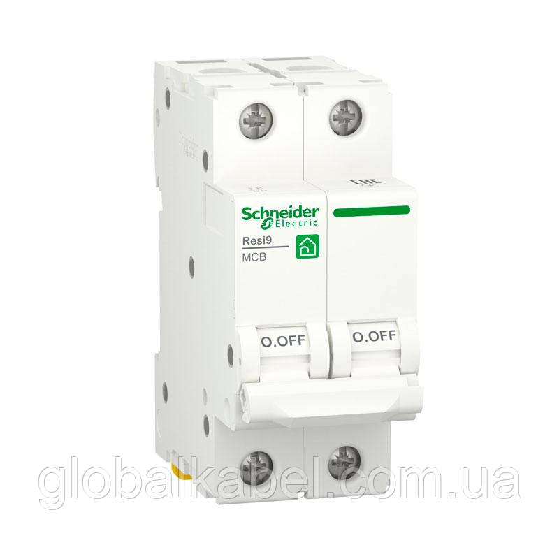 Автоматичний вимикач 2Р 20А, C 6 кА, Schneider Electric RESI9 (R9F12220), фото 1