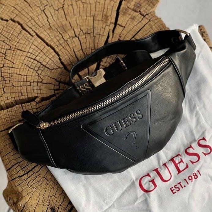 Жіноча поясна сумка Guess Black | Бананка Гесс Чорна, фото 1