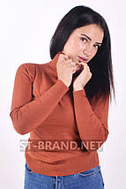 S/M (42-46). Гольф жіночий Мілано / водолазка базова однотонна - колір цегляний, фото 2