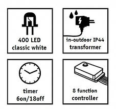 Гірлянда-кластер, срібна струна, 15 м, "Luca Lighting", теплий білий, фото 5