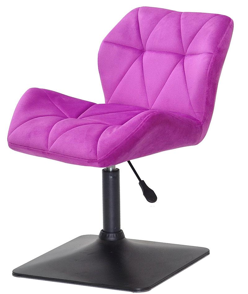 Стілець Paris 4 BK-BASE бузковий 1022 велюр, на чорній квадратній опорі з регулюванням висоти, фото 1