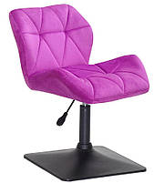 Стілець Paris 4 BK-BASE бузковий 1022 велюр, на чорній квадратній опорі з регулюванням висоти, фото 5