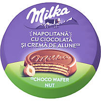 Вафлі Неаполітанські в Шоколаді з Горіховою Начинкою Milka Napolitana cu Ciocolata Crema Alune 30 г Швейцарія