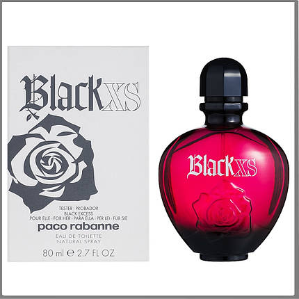 Paco Rabanne Black XS Pour Femme туалетна вода 80 ml. (Тестер Пако Рабан Блек Ікс Ес Пур Фем), фото 2