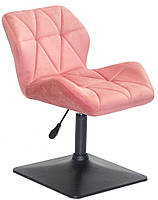 Стілець Paris 4 BK-BASE теракотовий 1018 велюр, на чорній квадратній опорі з регулюванням висоти, фото 6