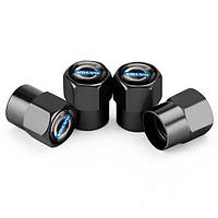 Ковпачки на ніпель для Вольво Alitek Short Black Volvo Blue Logo (4 шт.)