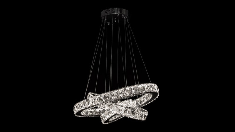 Декоративна кришталева люстра овальної форми 7242/560+400+230 ОВАЛ, фото 1