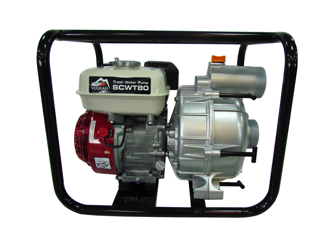 VULKAN Мотопомпа рукав 75мм, 58м3/год, дв. Honda GX200, підйом 26м, брудна вода, SCWT80H
