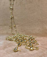 Гирлянда декоративная на елку Ожерелье диско 4 м Jumi, новогодние елочные бусы 14 мм, Золотой