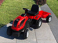 Дитячий трактор на педалях MMX MICROMAX (01-010) з причепом червоний для дітей віком з 2 років