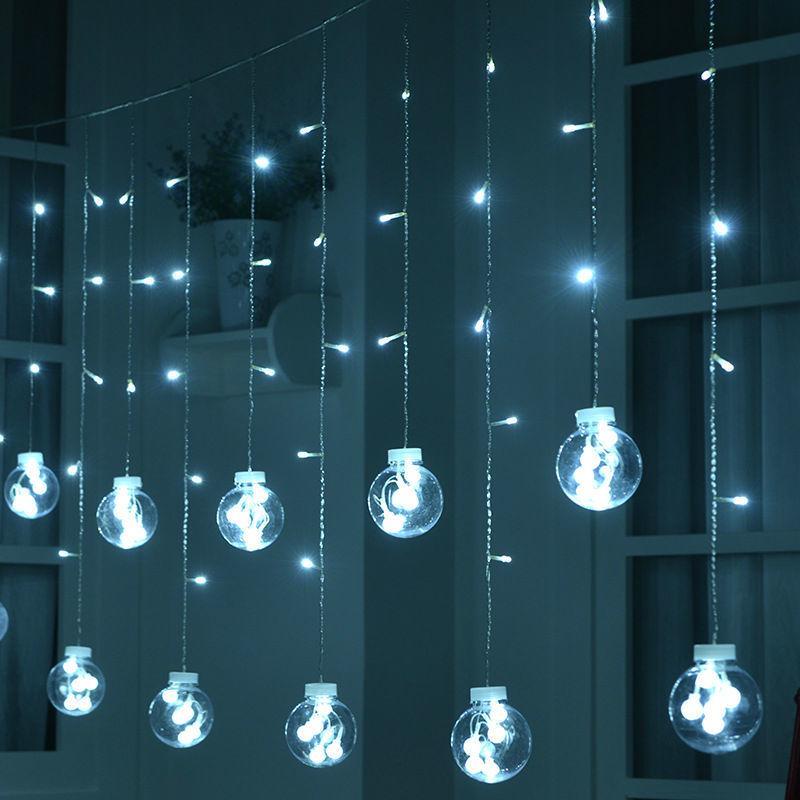 Світлодіодна гірлянда-бахрома на 108 Led світлодіодів "Чарівні кулі" 12 куль 4.5 м Білий