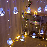 Світлодіодна гірлянда-бахрома на 108 Led світлодіодів "Чарівні кулі" 12 куль 4.5 м Білий, фото 3