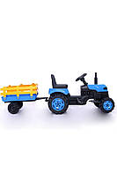 Дитячий трактор на педалях (2005) з причепом синій