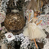 Ялинкова іграшка коричневий шар 10cm Goodwill (ціна за 1 штуку), фото 3