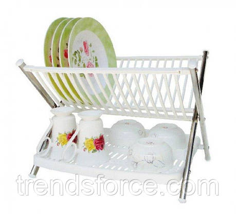 Сушарка для посуду двоярусна складана Multi-function Folding Rack Kitchen Біла 198959, фото 1